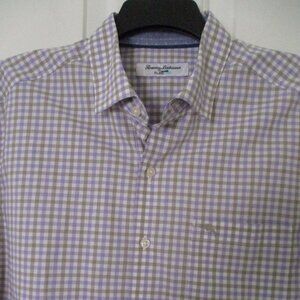 Tommy Bahama Mens L/S Lilac Cotton Check Button Down Dress Shirt - 16.5/33 or M